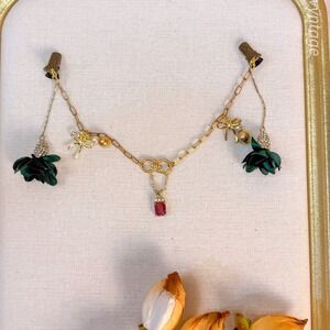 Floral Beaded‎ Sweater Guard Clips